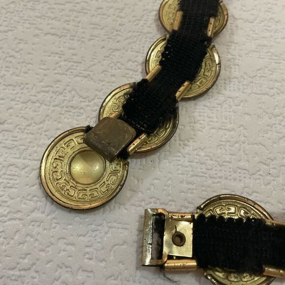 Vintage Gold Metal/Tin Medallions Belt 42”Greek Style Not stretchy Costume Craft - Picture 7 of 12